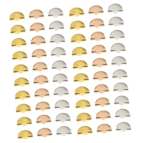 ARTIBETTER 150pcs Creative Tassel Clip Jewelry Making Clamps Half Round Buckles Crimp Covers Ribbon Clamps Jewelry Findings Making Supplies Cord Ends