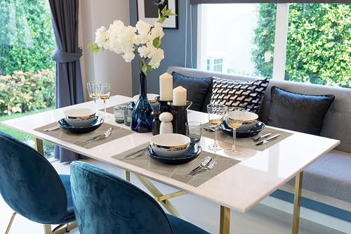 IPEA Tovagliette Americane Eleganti 45 x 30 cm per Cena, Pranzo, Colazione - 6 Unità - Tovaglietta Lavabile, Resistente al Calore, Antiscivolo, Antimacchia per Tavolo della Cucina e Sala - Beige - immagine 4