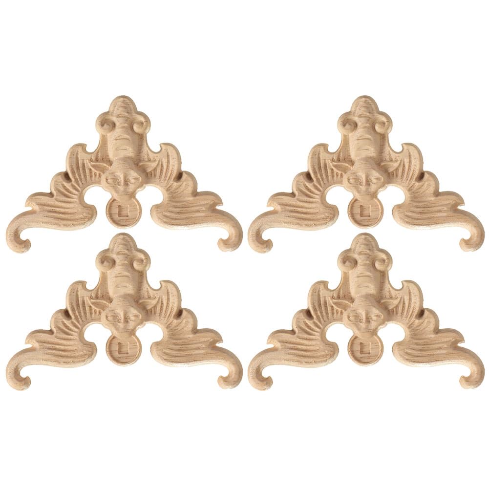 4 stuks hout gesneden ornament onbehandelde houten applicaties hout sculptuur Corner ongelakt Onlay houtsnijwerk applicatie hout voor meubeldecoratie 4 stuks hout gesneden ornament onbehandelde houten applicaties hout sculptuur Corner ongelakt Onlay houtsnijwerk applicatie hout voor meubeldecoratie