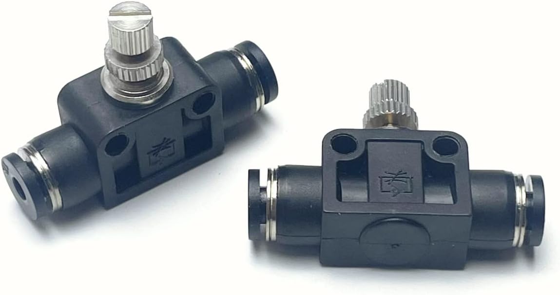 Pneumatic SCF Series 1/8 Inch Tube OD Air Flow Control Valve,Union Pneumatic Speed Control Flow Controller SCF-1/8(Pack of 2)