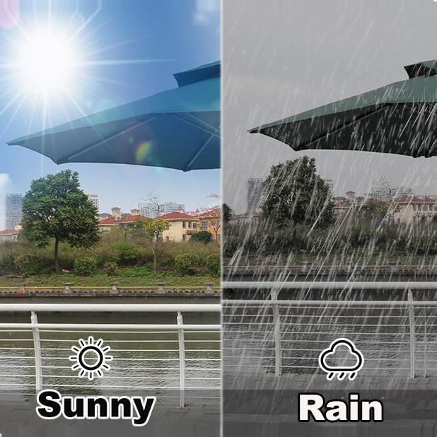 Universal Replacement Canopy for 6 & 8 Rib Patio Umbrellas - Waterproof Sunshade Cover for Garden & Beach Umbrellas - Durable Outdoor Umbrella Top