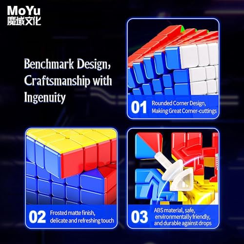 XMDCuber Moyu Meilong 7M Speed Cube 7x7 Magnetic Stickerless, Meilong 7x7 M V2 Magnetic 7x7x7 Magic Cube