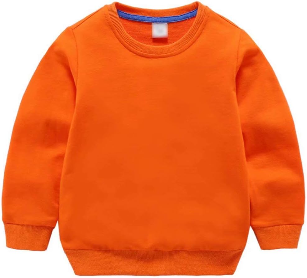 AIWUHE Toddler Boys Girls Solid Pullovers Sweatshirt Long Sleeve T-Shirt Kids Cotton Crewneck Thin Tops 1-8 Years Blouse
