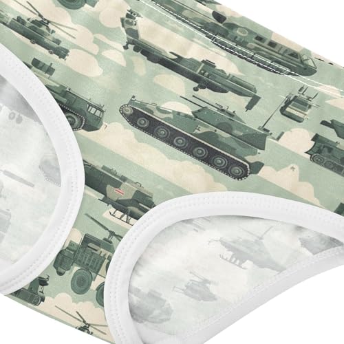 Wusikd Army Girls' Underwear Cotton Vehicles Girls Briefs Soft Toddler Underwear 2T4