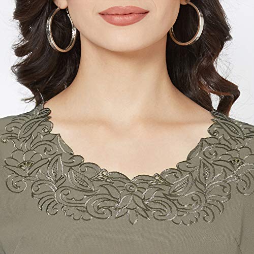 Image of GO-4 IT Women's Top with Cutwork Embroidery in Neck