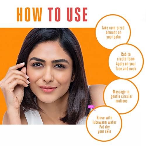Image of LAKME 9To5 Vitamin C+ Face Wash | 100% Soap-Free | Enriched With Lemon Extract & Exfoliating Beads | For Dry, Oily, Normal, Sensitive & Combination Skin | 100G