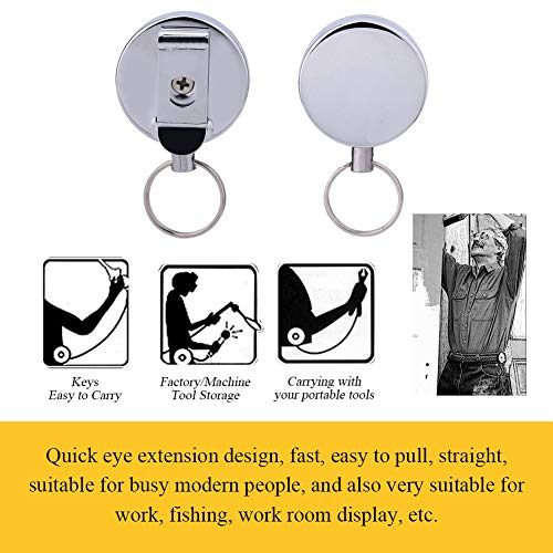 5 portachiavi con corda elastica e telescopica in