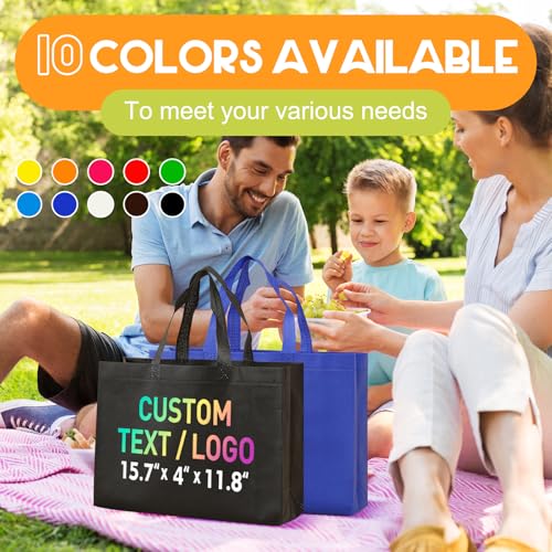 50 Custom Reusable Grocery Bags with Logo - Personalized Totes for Business, Events, Travel, and Daily Use4