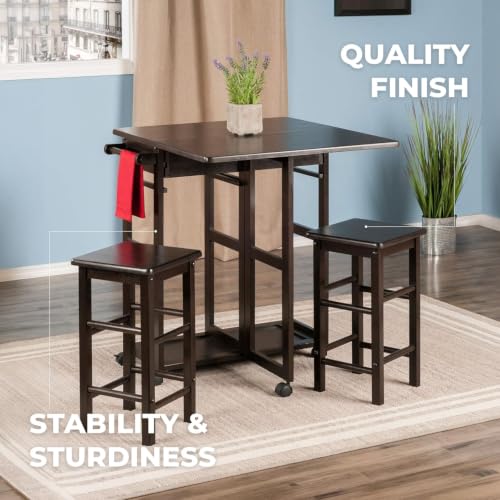 Image of Winsome Suzanne Kitchen Table Set with Stools, Coffee, 33 inch