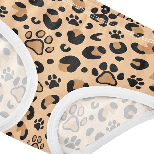 Girls Underwear Soft Cotton Leopard Paw Print Kids Panties in Sizes 2/3t, 4t, 5t, 6 and 84