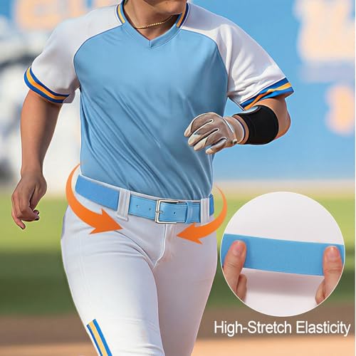 Image of XZQTIVE Baseball Socks and Belt Combo,Over the Knee Softball Socks and Belt,Knee High Football Socks for Kids Youth Adults