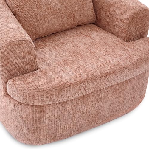 Sillón Giratorio Barrel Chenille Rosa miniatura 7