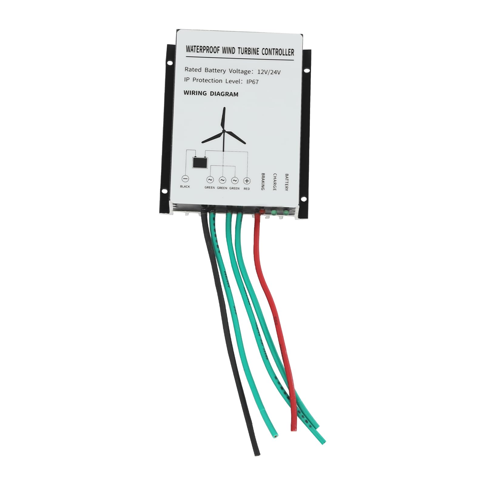 OUKANING Windgenerator Vertikal Für Haushalten, Unternehmen Und Industrie, IP67, Vertikal Windkraftanlage, Elektromagnetische Bremse, Windkraftanlagen Komplett (24 V)