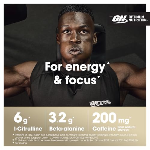 Optimum Nutrition ON Gold Standard Pre-Workout Advanced with l-Citrulline, Beta-Alanine and Caffeine, Blue Raspberry, 20 Servings, 420 g - Image 4
