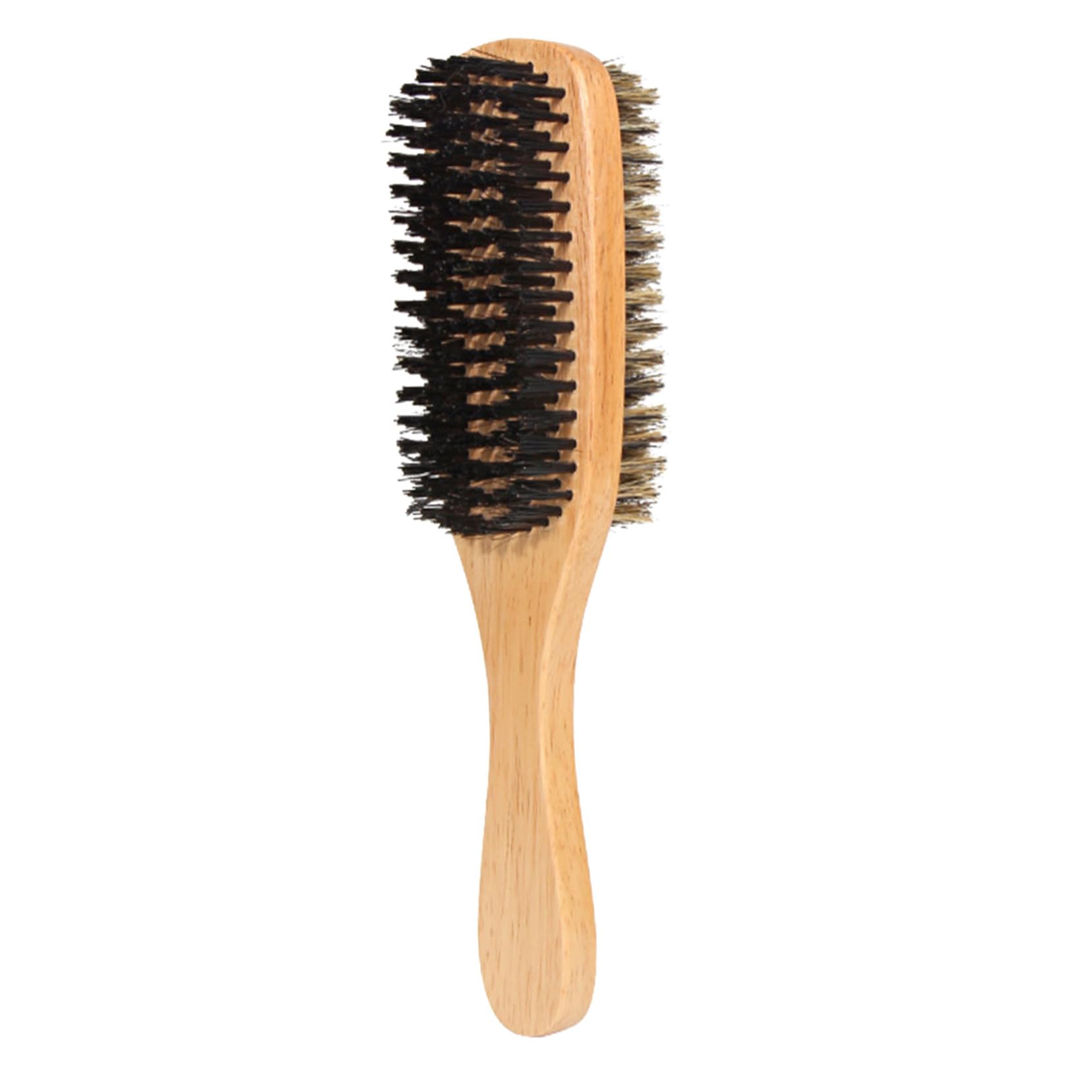 FOMIYES Natural Bristle Hair Brush Men's Beard Shaper Double-sided Barber Brush Beard Care Cleaning Tool Wooden Handle