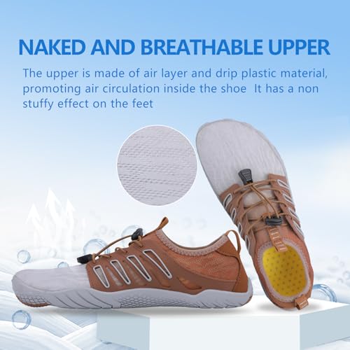 Image of SIOSNETA Hike Barefoot Shoes for Women Men, Breathable Non-Slip Athletic Footwear, Wide Toe Water Shoes for Hiking, Non-Slip Neuropathy Shoes for Women Men, Grounded Comfort wear Grey
