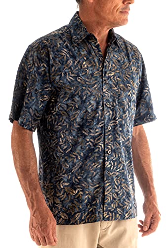 Floating Leaves Tropical Cotton Batik Shirt