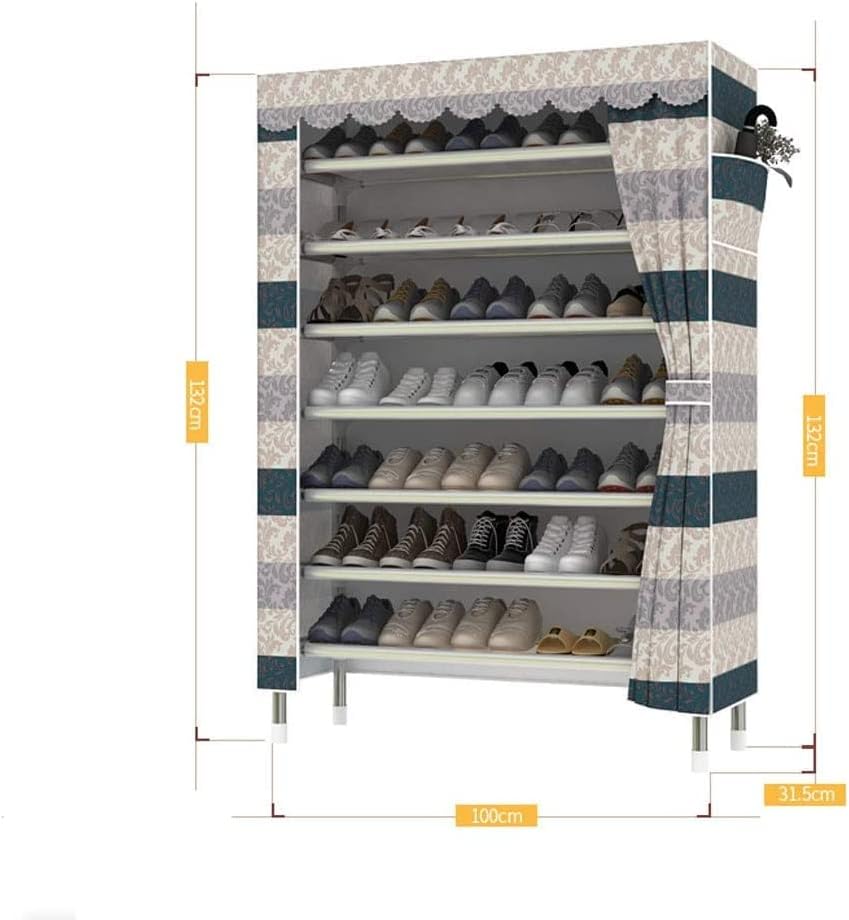 Miniatura 3 de Estante para zapatos, organizador de zapatos de 8 niveles, organizador portátil de almacenamiento de zapatos, armario con cubierta de tela a prueba