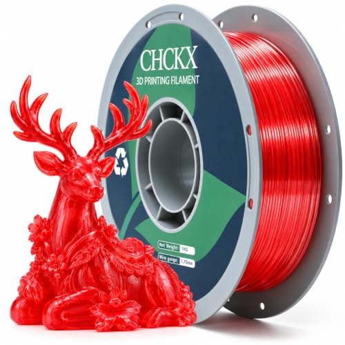 CHCKX PETG Transparent 3D Printer Filament, Dimensional Accuracy +/- 0.03 mm, 1kg Spool(2.2lbs), 1.75 mm Fit for Most 3D