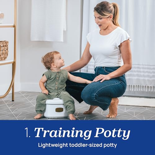 Image of Chicco 3-in-1 Potty Training System, Toddler Training Potty, Toilet Topper, Step Stool, Easy-Clean, Anti-Slip Base, Adjustable Spray Shield