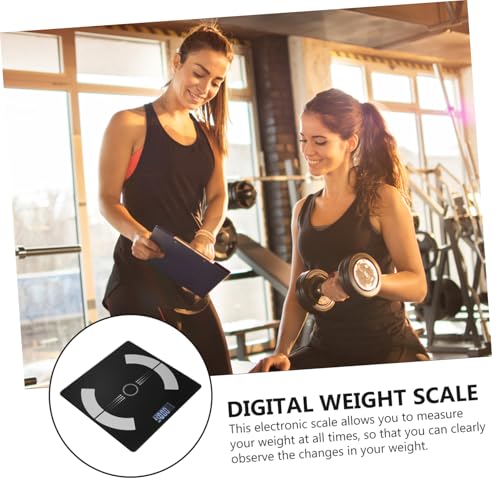 Báscula digital de peso corporal portátil de vidrio negro miniatura 7