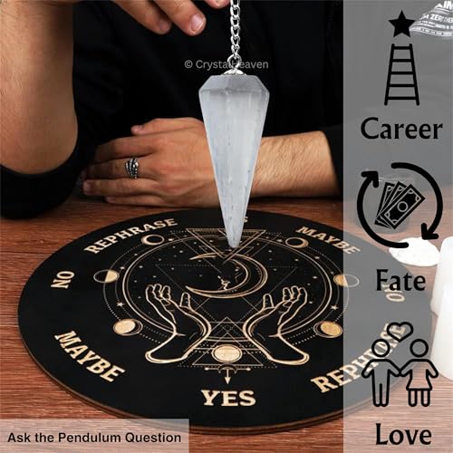 Image of Certified Selenite Pendulum Dowsing Tool - Natural Crystal Pendulum for Spiritual Guidance - Premium Dowser Pendulum for Accurate Divination and Energy Healing - Perfect for Energy Healing