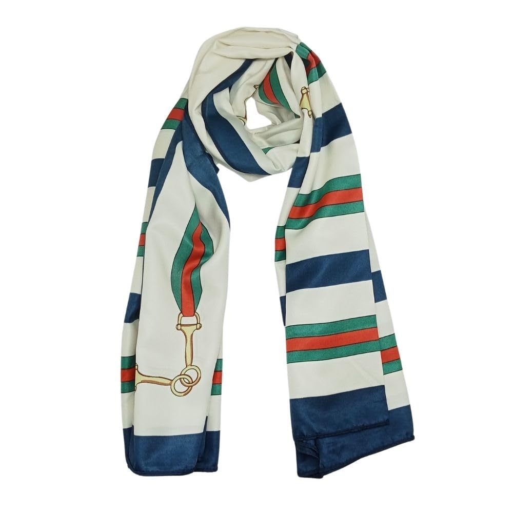 the tie hub White Horse Bit Silk Scarf – Elegant & Soft Equestrian Wrap-picture-24
