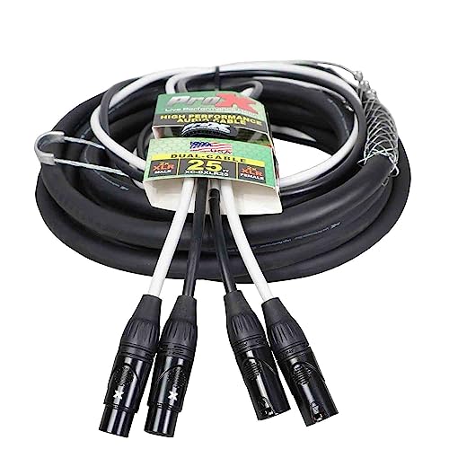 ProX Live Performance Gear Prox XC-DXLR25 Balanced Dual XLR-M to Dual XLR-F High Performance Audio Cable - 25 Feet