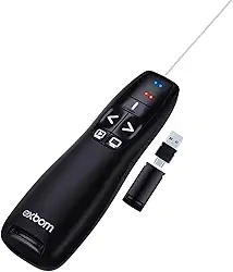 Apresentador de Slides Sem Fio com Ponteiro Laser – Alcance de 30m, Conexão USB 2.4GHz, Compatível com Windows, macOS, Linux e Android – Controle Remoto para Apresentações Profissionais