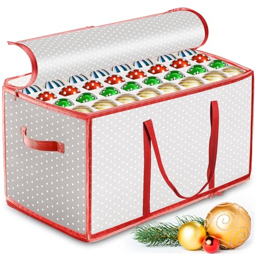 NEMMXUB XXL Aufbewahrungsbox für Christbaumkugeln - für 128 Kugeln -...