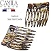 Camila Paris CP2332/2 French Hair Side Comb Handmade Onyx, Small Twist Hair Decorative, Strong Hold Clips for Women Bun Chignon Up-Do Styling Girls Hair Accessories, Made in France