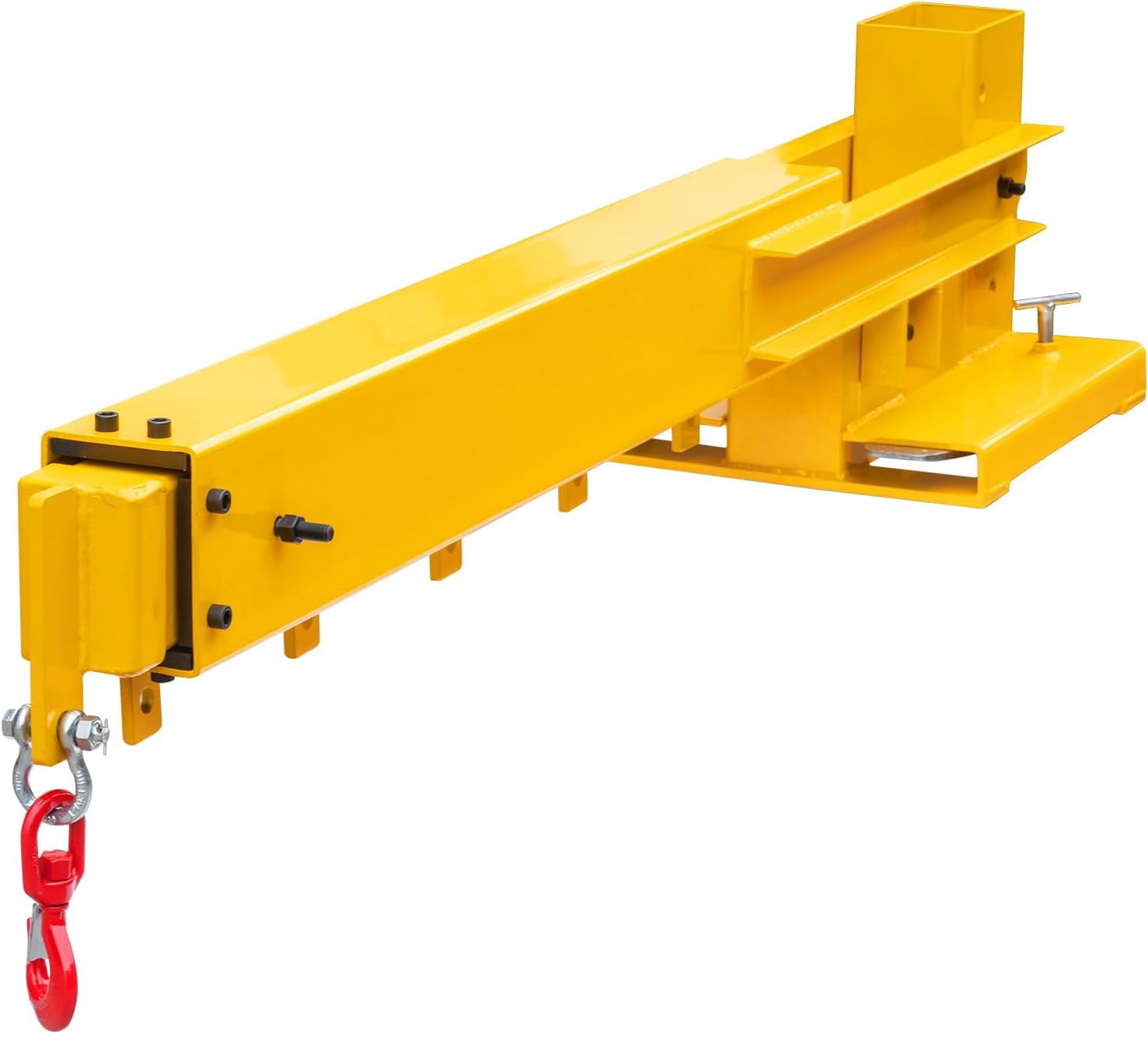 Forklift Jib Crane, Fork Lift Attachment, Adjustable Forklift Mobile Crane, Adjustable Manual Telescopic Device 83“-149”, 6000 Lbs/3T Capacity Heavy Duty Forklift Crane for Warehouses, Factories