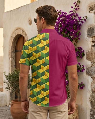 Image of 99TIMORO Tropical Printed Men's Hawaiian Shirts Short Sleeve Top