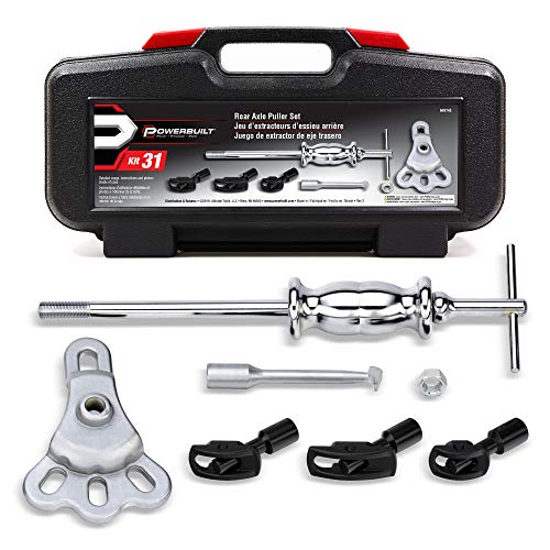 Powerbuilt Rear Axle Puller Tool Set, Seals And Bearings Pulling, Front And Rear Wheel Drive Vehicles, T-Handle, Locknut, Yoke, Storage Case - 648743 #TOP6