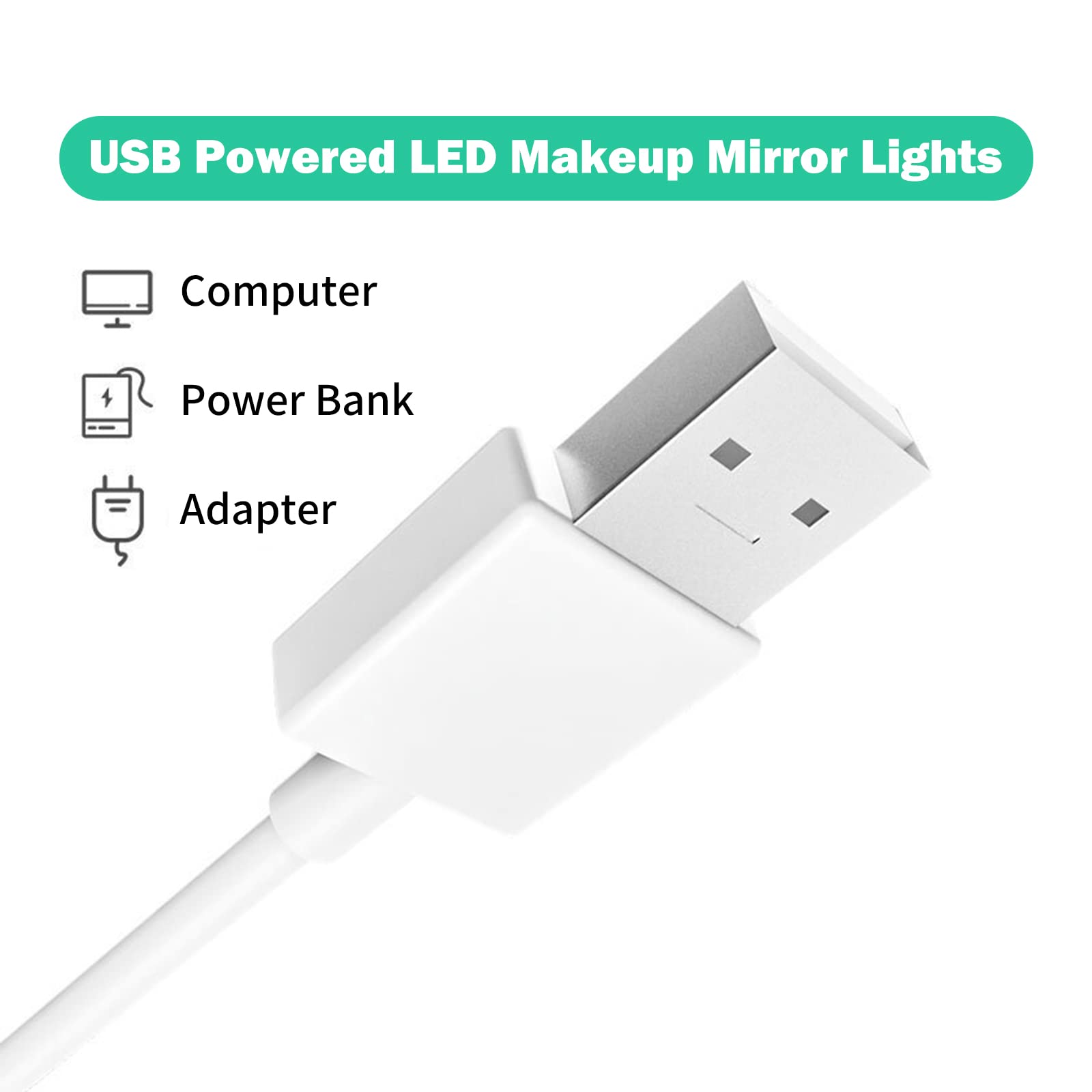 Lumières de Miroir de Maquillage à LED 42LEDs Dimmable Touch Control Lumières de Miroir de courtoisie Lumière de Miroir de Salle de Bain avec câble USB Bande Lumineuse à LED Miroir de Dressage