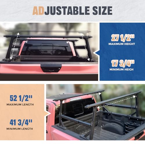 Auxpacbo ‎PKHCDHG 800Lb Extendable Truck Bed Rack Compatible With All Modern Truck, Adjustable Height Heavy Duty Pickup Ladder Rack For Cargo Rack Camper Rack,Fit thumb #4