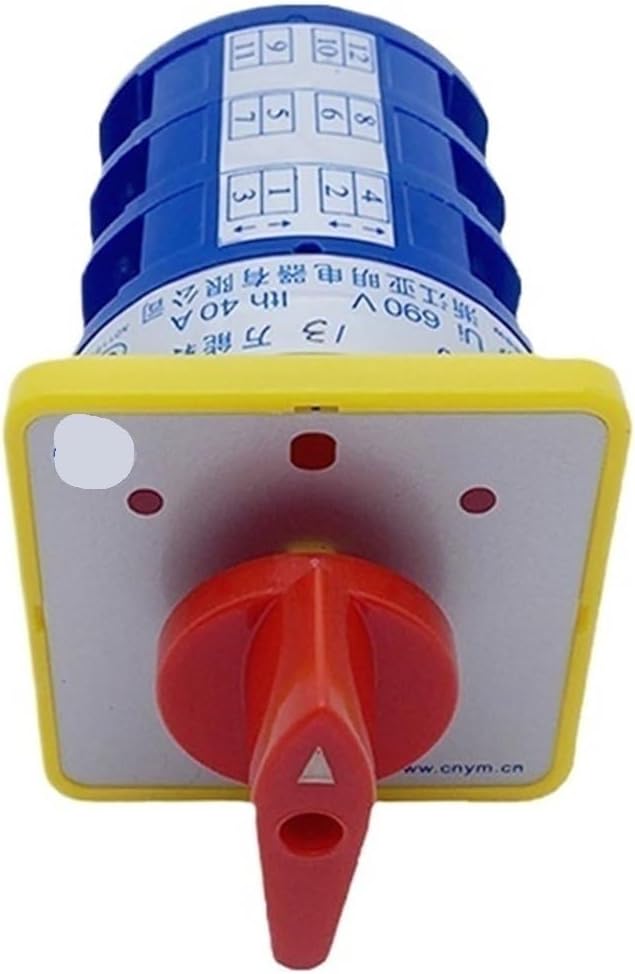 LW5-40A Three Positions Electrical Manual Changeover Cam Switch 40A 500V Rotary Knob Commutateur Rotatif LW5D(3P 12Terminals)