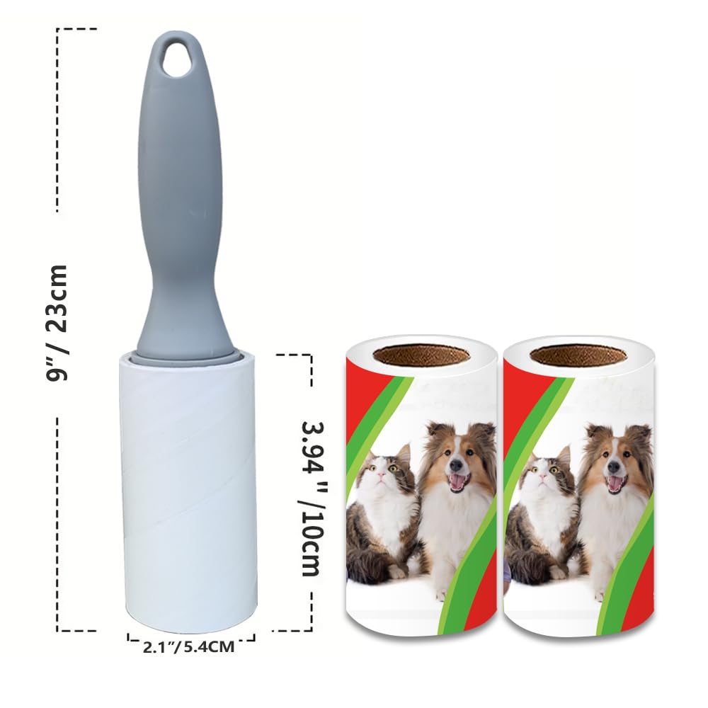 Lot de 8 recharges de rouleau anti-peluches extra adhésives – 600 feuilles au total – Épilateur d'animaux pour vêtements, voiture, meubles (3 pièces - 270 feuilles adhésives)