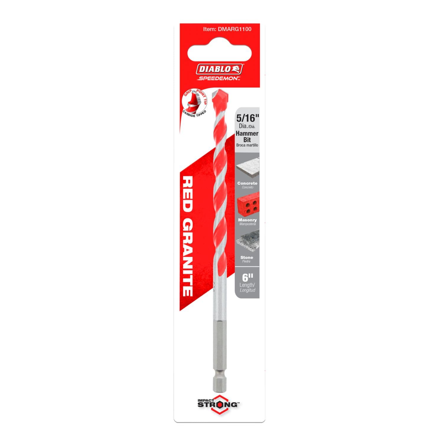 Diablo SPEEDemon Drill Bit - Red Granite Carbide -2