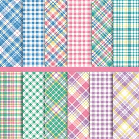 Whaline 12 Designs Pastel Plaid Paper Pack Cover