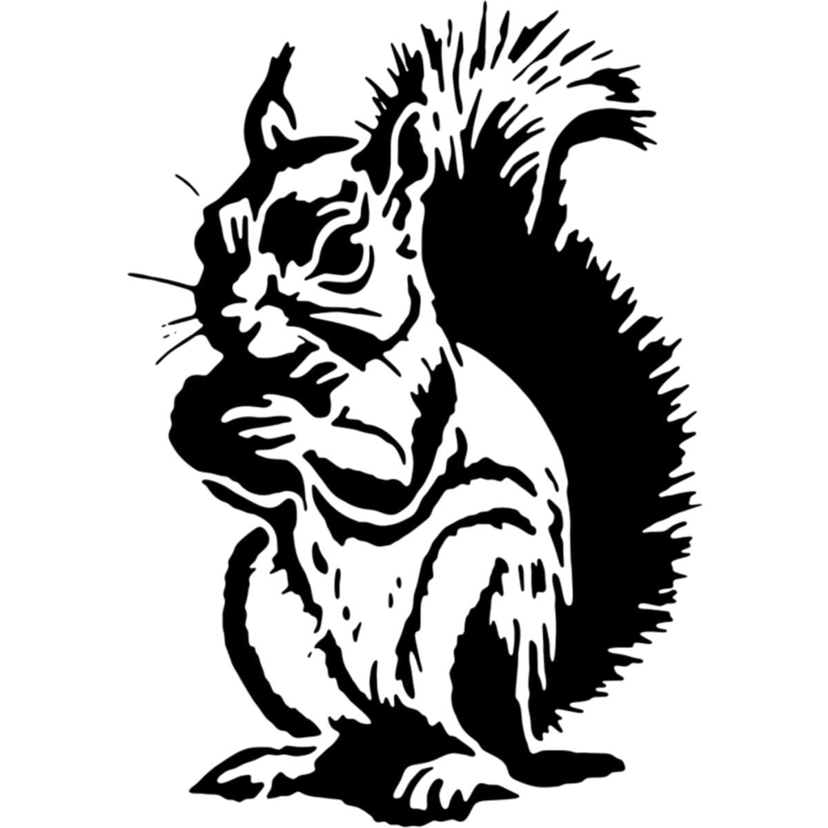 Azeeda 'Squirrel Nibbling On a Nut' Reusable Stencil – Durable Decorative Template for Painting and Spraying on Walls, Tiles, Wood, Fabric & Craft Projects - L (A4) (WS00054247)