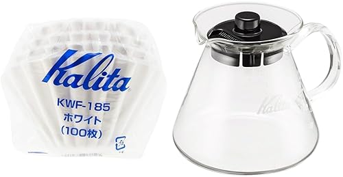 Miniatura 5 de Kalita Filtros de café de papel ondulado I de tamaño más grande 185 I 100 unidades I especialmente vertido sobre gotero I hecho en Japón grande