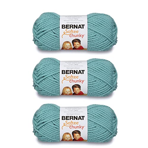 Image of Bernat Softee Chunky Seagreen Yarn - 3 Pack of 100g /3.5oz - Acrylic - 6 Super Bulky - 108 Yards - Knitting /Crochet