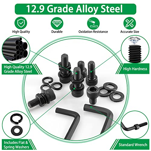1500 PCS Nuts and Bolts Assortment, 12.9 Grade Alloy Steel Hex Socket Head Cap Screws Bolts and Nuts Kit - Image 3