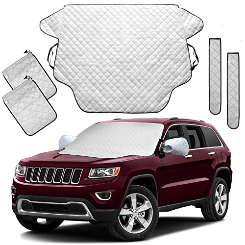 Image of EcoNour Snow Cover with Side Mirror Cover + Wiper Cover | Four-Layered PEVA Windshield Frost Cover for for Any Weather with Sag-Proof | Durable Snow Mirror Cover and Wiper Cover | X-Large