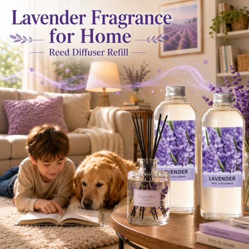 Image of STRN Lavender Reed Diffuser Refill 1000ml with Stick Summer Scent for Home