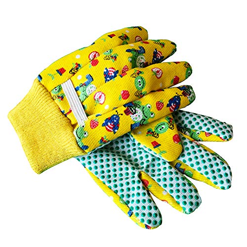 Kids Garden Gloves - PROMEDIX P - 3-6 Years Old Children Gardening Gloves, 2- Pair Pack