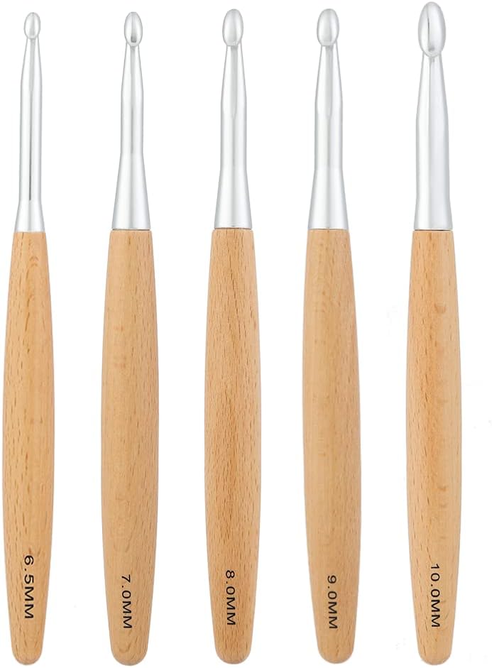 Yarniss Large Crochet Hooks Set 6.5mm,7.0mm,8.0mm,9.0mm,10