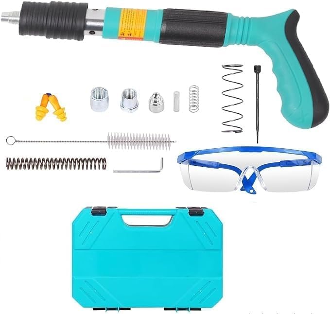 Concrete Nail Gun Kits, 3 Speed Adjustable Manual Steel Nail Gun Tool, Wall Fastening Power Tool, Portable Nail Shooting Machine, Wall Anchor Wire Slotting Device