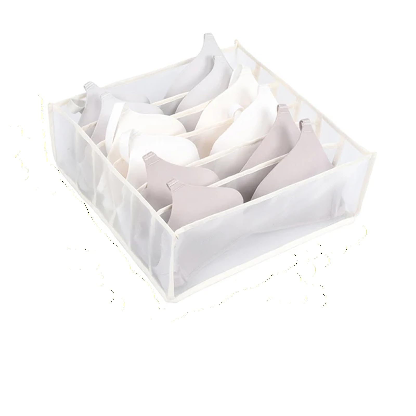 BAYNOPURIN Sock Storage Box Closet Organizer For Underwear Socks Home Cabinet Divider Storage Box For Clothes Foldable Drawer(Light yellow)
